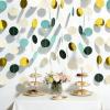 4-Pack Round Paper Garland - Forest Green Glitter view 3