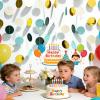 4-Pack Round Paper Garland - Forest Green Glitter view 4