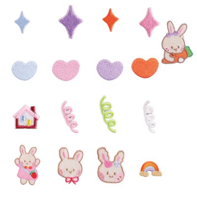 17 Embroidered Bunny Patches