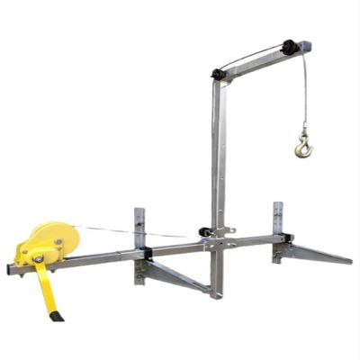 AC Lift Crane, Manual Winch with 13 HP and 20 m Cable, Folding Bracket for Easy Outdoor Unit Installation and Setup