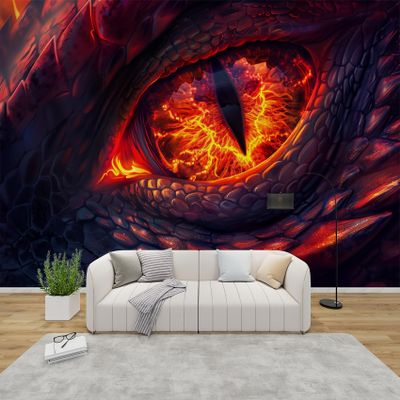 PaxGloz Fire Dragon 3D Photo Wallpaper, Non-Woven, 200 x 140 cm