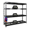 PROREGAL RHINO Extra-Wide Heavy-Duty Shelving Unit, Black, 180 x 200 x 60 cm, 500 kg per Shelf view 1