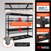 PROREGAL RHINO Extra-Wide Heavy-Duty Shelving Unit, Black, 180 x 200 x 60 cm, 500 kg per Shelf view 3