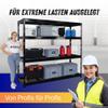PROREGAL RHINO Extra-Wide Heavy-Duty Shelving Unit, Black, 180 x 200 x 60 cm, 500 kg per Shelf view 4