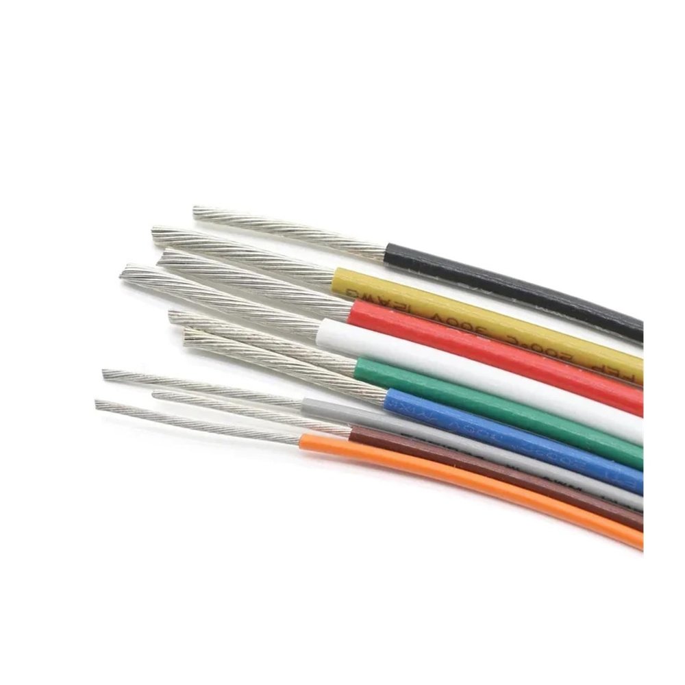 LDHNFBYV UL1332 PTFE Wire, 30–10 AWG, FEP-Insulated High-Temperature Electronic Cable, Yellow, 5 m, 20 AWG