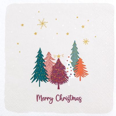 HOME FASHION Sweet Xmas Trees Napkin 33x33cm