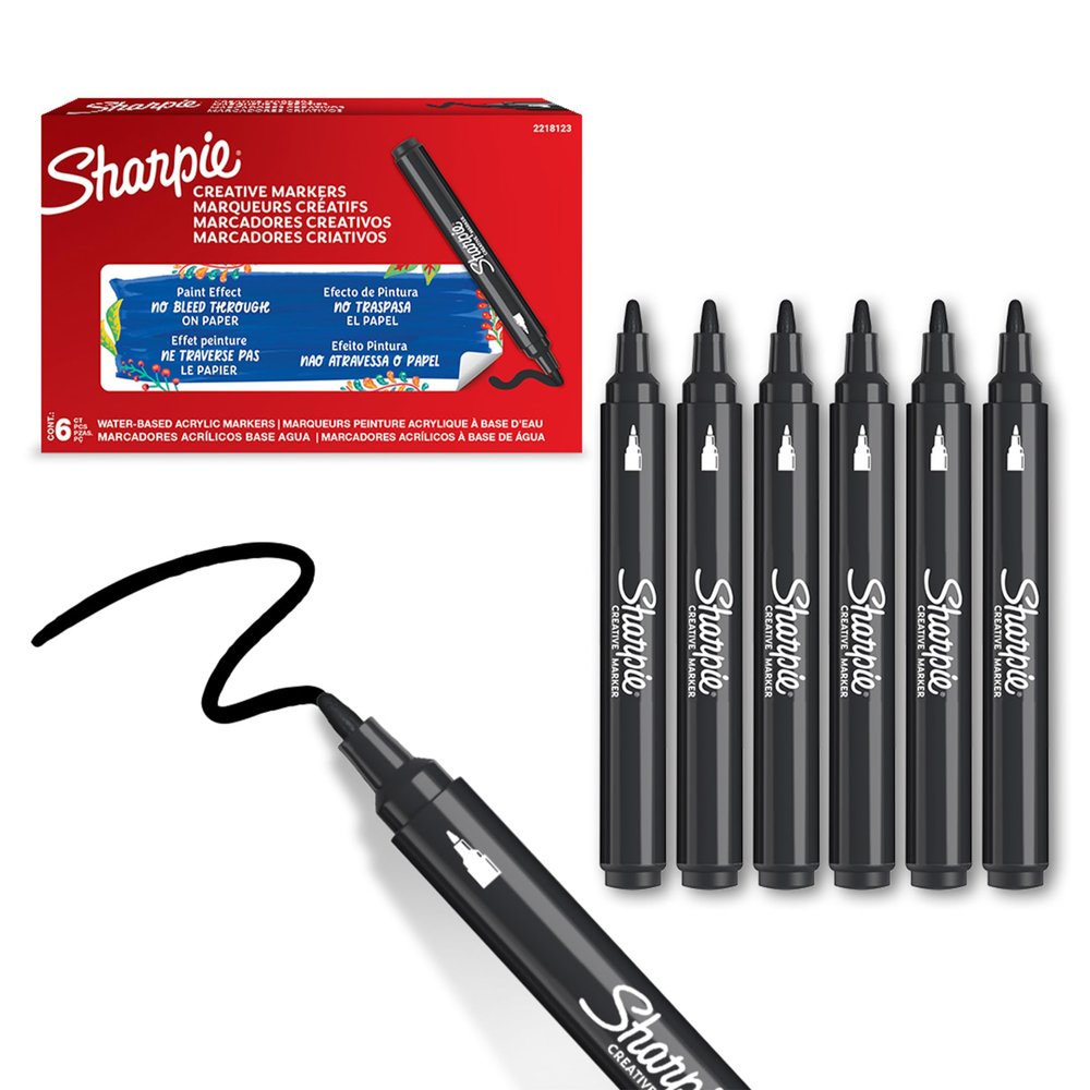 SHARPIE Acrylic Marker, Round Tip, Black