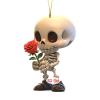 Car Decoration for Rearview Mirror - 2D Acrylic Skull Pair view 1