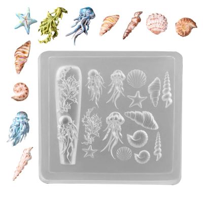 Nail Charm Molds - 3D Sea Creature Design for Resin Jewelry Making