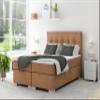 VLR BEDS Palermo Box Spring Bed with Storage (Dark Beige, 180 x 200 cm) view 2