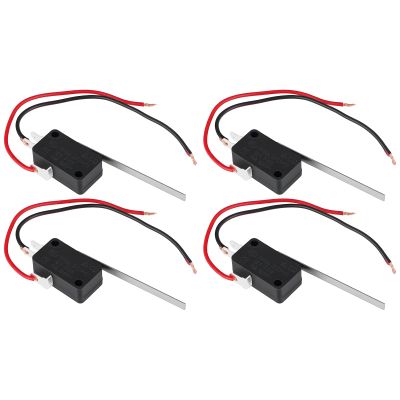 EMSea 4-Pack 250VAC 15A SPDT Microswitches with Long Lever and 10cm Cable for Alarm Systems