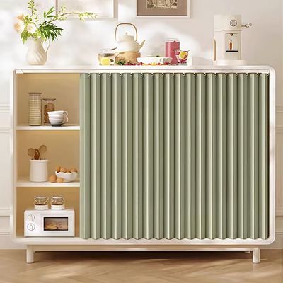 woxefo Dustproof Curtain for Open Shelves, Linen, Waterproof, Sun- and Mold-Resistant, with Sliding Track, Green, 100 x 80 cm