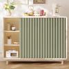 woxefo Dustproof Curtain for Open Shelves, Linen, Waterproof, Sun- and Mold-Resistant, with Sliding Track, Green, 100 x 80 cm view 1