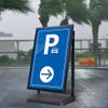 HEFJIAYCIQ Display Sign Stand with Stable Base, Black, 60 x 90 cm view 2