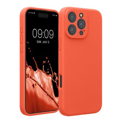 kwmobile Silicone Case for Apple iPhone 16 Pro Max, Bright Coral