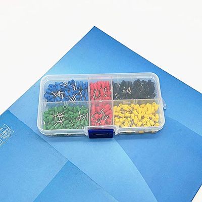 500-Piece Lot Copper Wire Ferrule Kit, Insulated Crimp Pin Terminals VE7508