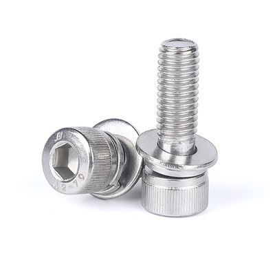 Nodrest 2/5/6/10/20-Piece M2/M2.5/M3 304 Stainless Steel Pan-Head Hex Socket Screw, Nut and Washer Set with Large Full-Body Pad Combination