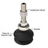 ZPT Series Black NBR Pneumatic Vacuum Suction Cup for Industrial Manipulators, Female Thread (ZPT40BN-A8) view 2