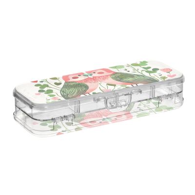 Yoogain Kleeblümchen Love Bird Transparent Double-Layer Pencil Box