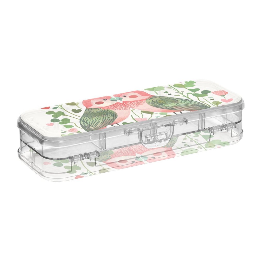 Yoogain Kleeblümchen Love Bird Transparent Double-Layer Pencil Box