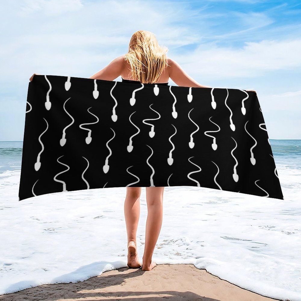 peiyeety Funny Spermatozoon Microfiber Beach Towel, Quick-Drying Bath and Travel Towel