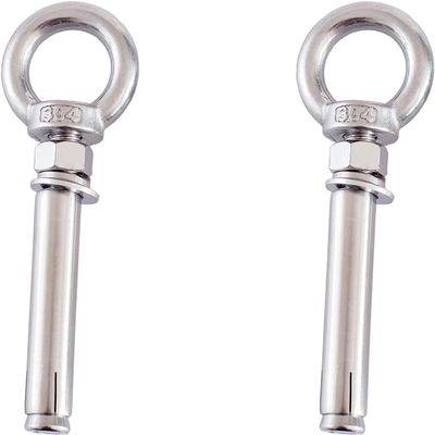2-Pack M12 Stainless Steel 304 Expansion Eye Bolts with Ring Nuts, M12 x 90 mm