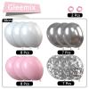 Gleemix Pink White Silver Balloon Set view 2