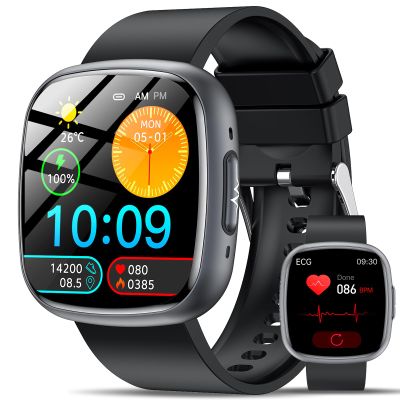 Lgnitek 2025 Smartwatch with ECG, HRV, BMI & Uric Acid, 1.75" HD Health Watch for Men and Women