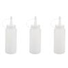 ISKDJBJG 3X Plastic Squeeze Bottle Condiment Dispenser White 6 Ounces view 1