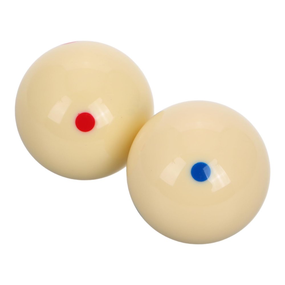White Billiard Balls, 2 Pieces, with Six Spots, Resin Training Balls