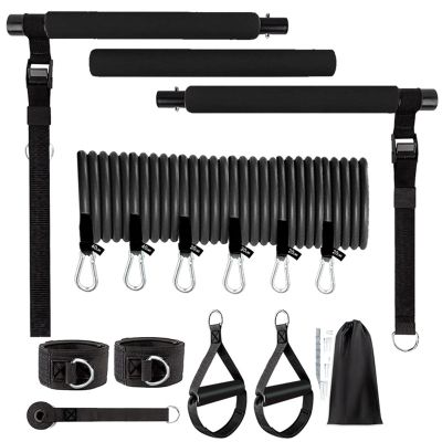 Pilates Set with Detachable Steel Resistance Rod