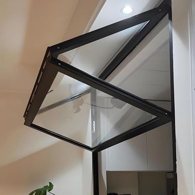 Tempered Glass Folding Service Window for Food Trucks, Aluminum Alloy Concession Window with Lock (30 x 38 in)