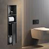 Stainless Steel Toilet Brush Cabinet with Shower Niche, Gray view 2