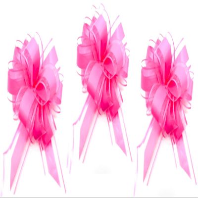 CaPiSo Large Pull Bow 18cm (Pink, 3 Pieces)