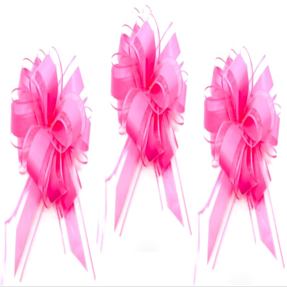 CaPiSo Large Pull Bow 18cm (Pink, 3 Pieces)