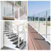 White Metal-and-Glass Railing Post view 2