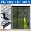 Magnetic Fly Screen Door Curtain 313 x 350 cm, No Drilling, Stronger Magnets, Black view 2