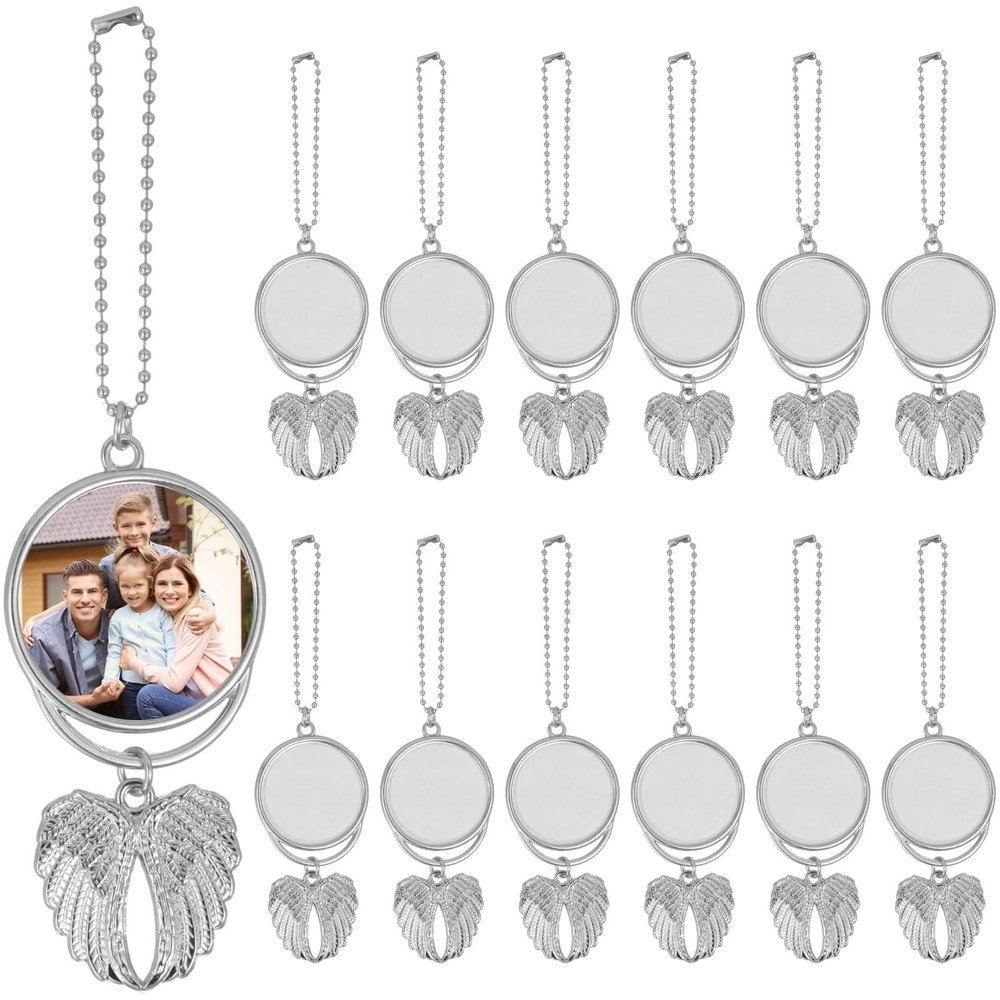 12-Piece Sublimation Angel Wing Keychain Blanks