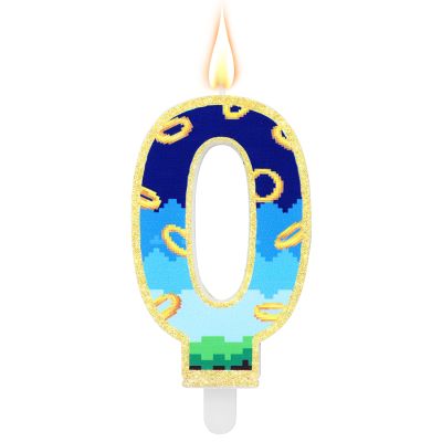 Blue & Gold Birthday Candle, Number 6