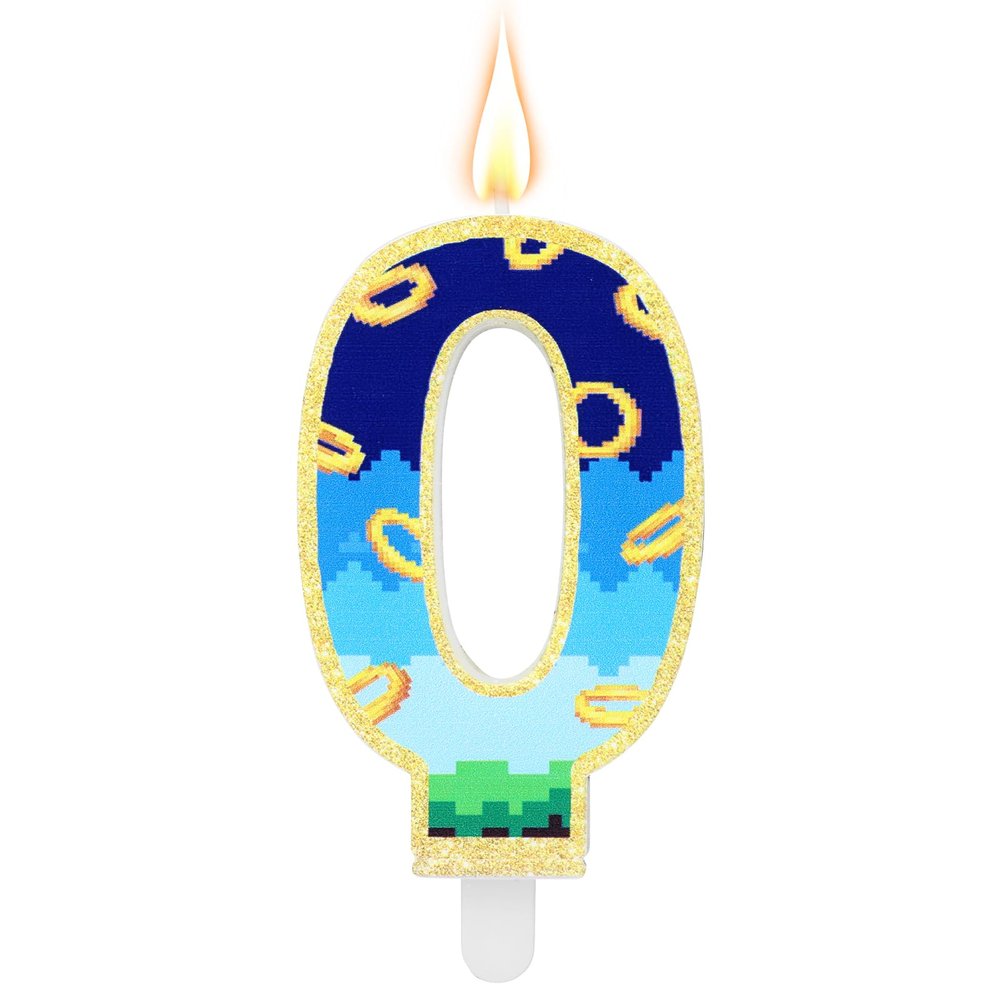 Blue & Gold Birthday Candle, Number 6