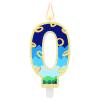 Blue & Gold Birthday Candle, Number 6 view 1