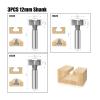 1PC/3PCS 12mm (1/2in) Shank T-Slot T-Track Router Bit, Carbide Alloy, T-Type Woodworking Cutter view 2