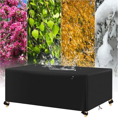 AJALGZ Outdoor Furniture Cover 110 x 63 x 28 in, 420D Oxford Fabric, Waterproof, Black