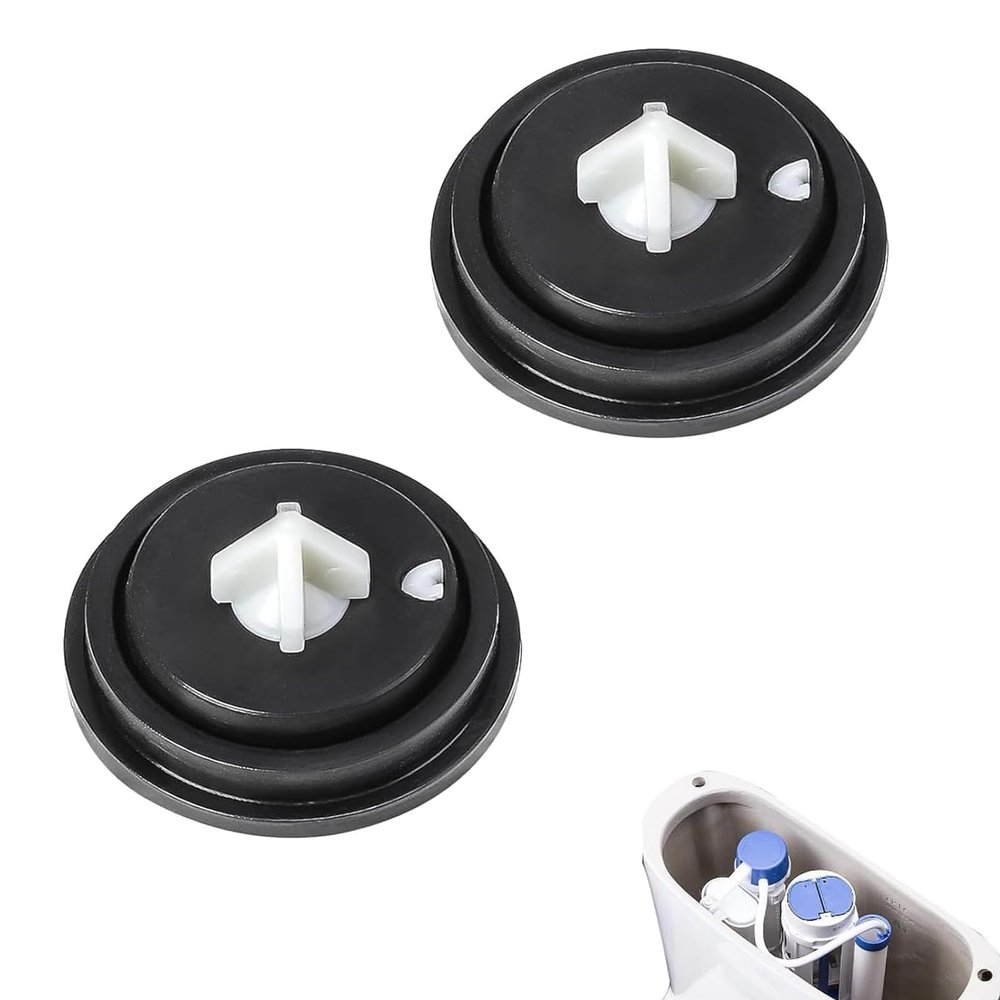Toilet Tank Fill Valve Diaphragm Seals, 2-Pack, Black