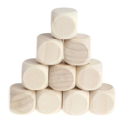 Klaisy 10 Pcs Blank Wooden Cubes
