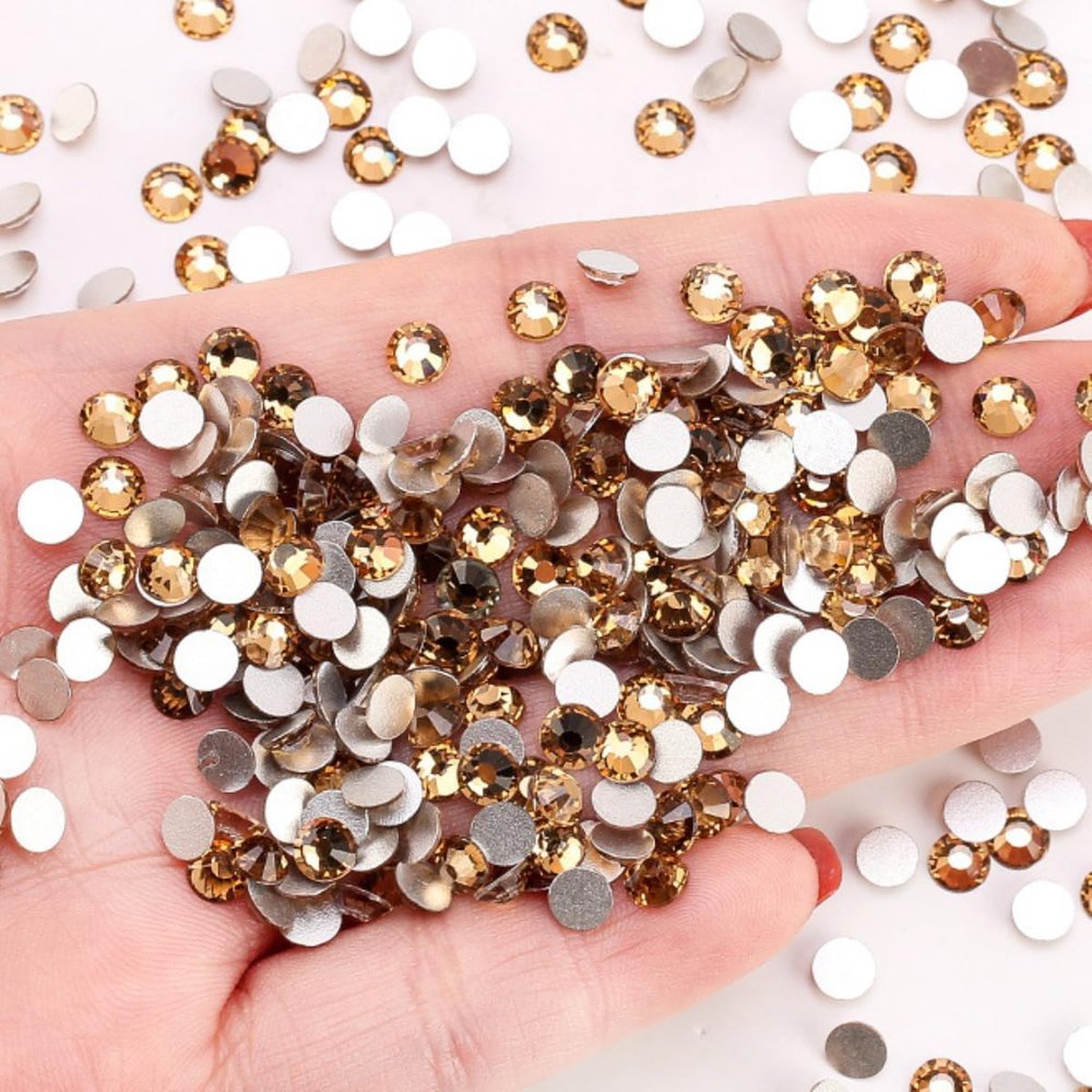 Blausky 1,440-Piece SS20 4.6–4.8 mm Flat-Back Glass Rhinestones, Crystal Yellow