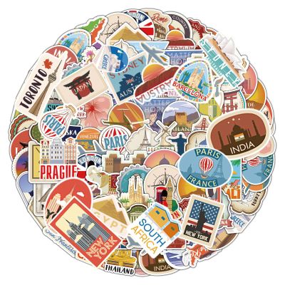 100 Travel Stickers - Waterproof Travel Graffiti