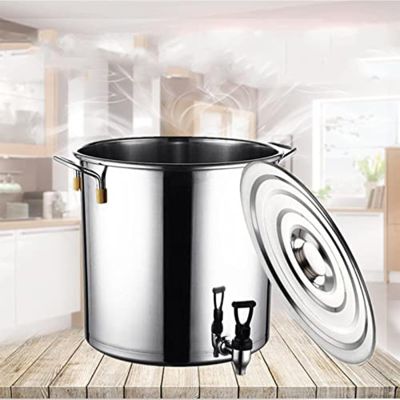 GAOAZHEN Stainless Steel Soup Pot with Spigot and Lid