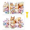 Peacoblue Rub-On Transfer Stickers for Furniture Decor 6"x12" Squirrel and Wildflowers, 3 Pieces view 1