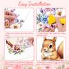 Peacoblue Rub-On Transfer Stickers for Furniture Decor 6"x12" Squirrel and Wildflowers, 3 Pieces view 3